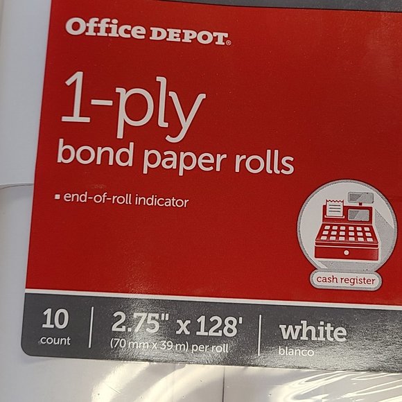 Calculator/Cash Register Paper Rolls-QTY 10 NIP-2.75" x 128' - Picture 3 of 3